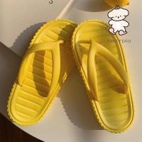 ราคา Xixitiao รองเท ้ าแตะแฟชั ่ นผู ้ หญิงฤดูร ้ อนสวมใส ่ ด ้ านนอกสีทึบด ้ านล ่ างแบน (27751999666)