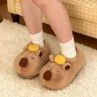 ราคา XIXITIAO รองเท้าแตะผ้าฝ้ายน่ารัก Capybara Warm Furry สไตล์ใหม่ส้นสบายสุภาพสตรีฤดูหนาว (56600349736)