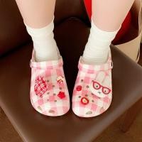 ราคา ฉี่ รองเท้าแตะรองเท้าแตะสุภาพสตรีฤดูร้อนสไตล์ใหม่แฟชั่นการจับคู่สีกลางแจ้งกระต่ายน่ารัก (25445592896)