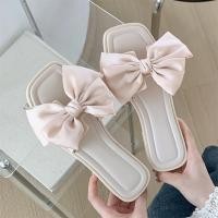 ราคา XIXITIAO รองเท้าแตะแบนฤดูร้อนสวมใส่ด้านนอกลําลองแฟชั่น Bowknot ผู้หญิง (51204017649)