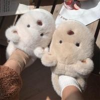 ราคา XIXITIAO รองเท้าแตะผ้าฝ้ายน่ารักผู้ชายผู้หญิงฤดูหนาวสไตล์ใหม่หมีคู่รวมทุกอย่างส้น Furry Home (57202397755)