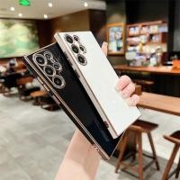 ราคา เคสโทรศัพท์มือถือ ชุบไฟฟ้า ป้องกันกล้อง สําหรับ Samsung ss Galaxy S25 S24 S23 FE Ultra Plus S24 S23 4G 5G 2025 (20395591665)