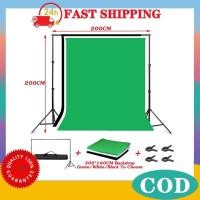 ราคา 300 x 160CM Photography Background System Kit Stand Tripod Studio Backdrop Cloth green screen ไฟสตูดิโอ ฉากถ่ายรูป (55202429703)