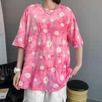 ราคา พร้อมส่ง เสื้อลายดอก เสื้อดอกเดซี่สีชมพู (4931840228)