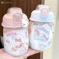 ราคา Hello Kitty Anime Kawaii Sanrio แก้วน้ำน่ารัก Cinnamoroll ขวดพลาสติกพกพาสำหรับนักเรียน ของขวัญ TH (29033924812)