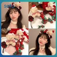 ราคา ที่คาดผมลายหมีคริสต์มาส ห่วงรัดผมลายกวาง โบว์สีแดง ที่คาดผมเขากวาง แต่งชุดปาร์ตี้ (51301154734)