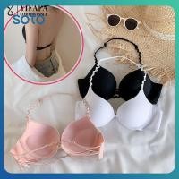 ราคา บราแบบมีหัวเข็มขัดด้านหน้าสำหรับผู้หญิง บราคล้องคอทรงวี บราเปิดหลังสวยงาม ปรับเปลี่ยนได้ ดีไซน์คลื่น สายรัด สีพื้น ยกกระชับ (56003540848)