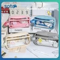 ราคา กระเป๋าใส่ดินสอใสความจุขนาดใหญ่ ที่ใส่เครื่องเขียน กระเป๋าใส่ปากกาแบบพกพา กันน้ำ กระเป๋าใส่ดินสอ (41003170860)