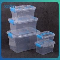 ราคา กล่องเก็บของพลาสติกขนาดใหญ่พร้อมฝาปิด กล่องสีฟ้าใสพกพา ของเล่นสำหรับเด็ก กล่องเครื่องเขียนนักเรียน กล่องแยกเครื่องสำอาง (29183007572)