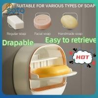 ราคา กล่องใส่สบู่ท่อระบายน้ำชักโครกอเนกประสงค์ฝา 1 2 ฝา ถาดใส่สบู่ ที่วางสบู่ติดผนัง เหมาะสำหรับห้องน้ำและห้องครัว (47202398418)
