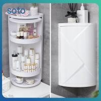 ราคา ชั้นวางของในห้องน้ำแบบสร้างสรรค์ ชั้นวางของแบบหมุนพลาสติกสามเหลี่ยมไม่มีรูพรุน ชั้นวางของแยกประเภทห้องน้ำติดผนัง (27281264155)