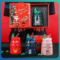 ราคา แก้วกาแฟลายการ์ตูนต้นคริสต์มาส ดีไซน์สร้างสรรค์ พร้อมฝาปิดและหลอดดูด แก้วกาแฟลายซานตาคลอส เป็นของขวัญสำหรับคู่รัก (49250867970)