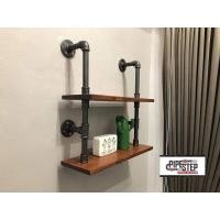 ราคา ชั้นวางของติดผนัง ท่อเหล็ก 2 ชั้น ลอฟท์ PS1 (103848327)