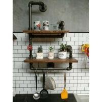 ราคา ชั้นวางของติดผนัง ท่อเหล็ก สไตล์ลอฟท์ Loft (6334379514)