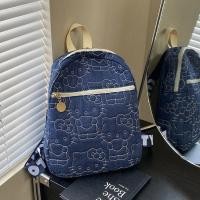 ราคา น่ารักสีฟ้า HelloKitty กระเป๋าเป้สะพายหลังความจุขนาดใหญ่กระเป๋านักเรียนกระเป๋าเดินทางกระเป๋าเป้สะพายหลังโบว์สีขาว สินค้าใหม่ (44277592256)