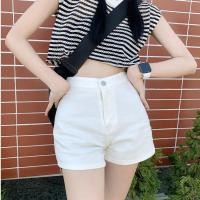 ราคา 2สี กางเกงสั้ยผู้หญิง กางเกงยีนส์ เอวสูง ผ้ายืดได้ ทรงเข้ารูป สไตล์ออลแมทช์ 1501252 (26489414685)