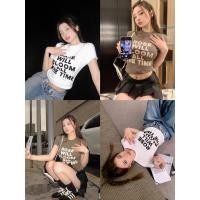 ราคา เสื้อยืดผู้หญิง เสื้อเเขนสั้นผู้หญิง พิมพ์ลายอักษร ทรงเข้ารูป เเบบลำลอง เข้ากับทุกสไตล์ 1502275 (27869053462)