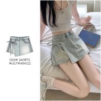 ราคา กระโปรงกางเกง กระโปรงยีนส์สั้น มีซับใน ทรงเอ ผูกโบว์ด้านข้าง สาวฮอตต้องมี 150382 (29168598979)
