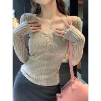 ราคา เสื้อแขนยาว เสื้อยืดผู้หญิง สไตล์เกาหลี ทรงเข้ารูป สไตล์ออลแมทช์ 1502346 (41357306591)