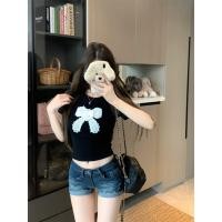 ราคา เสื้อยืดเเขนสั้น เสื้อยืดเเต่งโบว์ เอวลอย เซ็กซี่ สีสันอ่อนหวาน 1502309 (27486424887)
