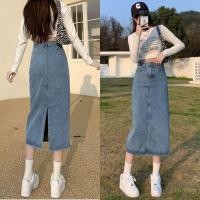 ราคา พร้อมส่ง กระโปรงยีนส์ กระโปรงยาว สวมใส่สบาย มีทั้งหมด2สี 150312 (20493116169)