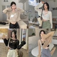 ราคา เสื้อคลุมสายถัก เสื้อคลุมซีทรูสายถัก ฉลุอกเฉียง แซ่บสุด ใส่เดียวก็เซ็กซี่ ตาข่ายลายฉลุแบบแซ๋บๆ 1502136 (22789696334)