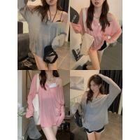 ราคา เสื้อกันเเดดผู้หญิง เสื้อยืดเเขนยาว สีพื้น เเขนยาว ทรงหลวม ผ้าบางไม่อบอ้าว 1502297 (29081036078)