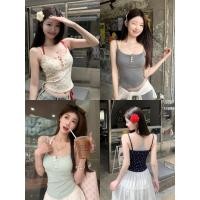ราคา เสื้อสายเดี่ยว สานเดี่ยว พร้อมฟองน้ำ สายปรับได้ กระดุมใช้งานได้ สายเดี่ยวสองเส้น 1512254 (28157984766)