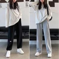 ราคา กางเกงเกาหลี เสื้อผ้าแฟชั่นผู้หญิง เอวสูง ทรงกระบอก เเนวลำลองเเมทช์ง่าย ผ้าฝ้ายนิ่ม กางเกงขายาวผู้หญิง (10462806395)