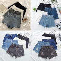 ราคา S 5XL กางเกงยีนขาสั้นเอวสูง กางเกงยีนส์ผู้หญิง แนววินเทจ ขอบรุ่ย มีไซส์ใหญ่ 150110567 (25481772575)