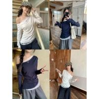 ราคา เสื้อยืดผู้หญิง เสื้อปาดไหล่ลูกไม้ สองชั้น เเต่งชายลูกไม้ ทรงเข้ารูป ยืดได้ 1502295 (29331018694)