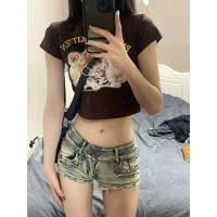 ราคา กางเกงยีนส์สายฝอ กางเกงยีนขาสั้น แนววินเทจ สาวฮอตต้องมี ออกเเบบพิเศษ 1501100 (25920411631)