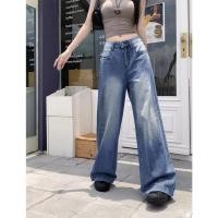 ราคา กางเกงยีนส์เอวสูง กางเกงยีนส์ขากระบอก สไตล์วินเทจ ทรงหลวม ใส่สบาย สีฟ้าซีดจาง 1501169 (29529730577)