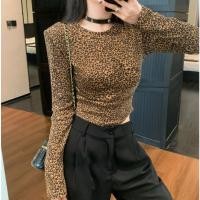 ราคา เสื้อครอปเสือดาว เสื้อยืดผู้หญิง เอวลอย เซ็กซี่ คอกลม สไตล์วินเทจ 1502284 (27221924776)