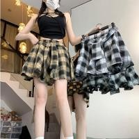 ราคา กระโปรงลายสก็อตผูกหน้า กระโปรงสั้นทรงเอ สุดเท่ สไตล์สตรีท เอวยืดได้ ใส่เต้นได้ 150390 (43602807385)