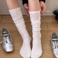 ราคา ถุงเท้าลูกไม้ปะติดปะต่อสำหรับผู้หญิง ถุงเท้าข้อสูงสไตล์บัลเล่ต์ ถุงเท้าบู๊ต ขอบลูกไม้ระบาย ถุงเท้าขนฟู สินค้าเฉพาะ (44450074437)