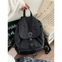 ราคา กระเป๋าเป้ปักลายหัวใจสไตล์เกาหลี Ins กระเป๋าเป้ไนลอนสีดำ กระเป๋าเป้แล็ปท็อป กระเป๋ากลางแจ้ง สินค้าเฉพาะ (27482585258)