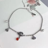 ราคา ลิอันลีน กระดิ่งลมชาติพันธุ์โชคดี สร้อยข้อเท้าเงินไทย 925 สำหรับผู้หญิง อุปกรณ์แหวนเท้าพู่ เชือกสีแดง สินค้าดอกบัว (28179352925)