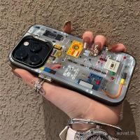 ราคา Creative Circuit Mechanical โครงสร้างเคสโทรศัพท์ iPhone เข้ากันได้กับ iPhone 11promax 15 13 12 14 11 pro โทรศัพท์มือถือป้องกันกรณี Anti Strike 12 13 14 15 promax Hard Case 7 8plus xr xs xsmax 2FTX (26