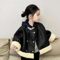 ราคา แจ็คเก็ตเด็กหญิงแบบเกาหลี ลายขนแกะซับหนัง เหมาะสำหรับฤดูหนาว (57802757234)