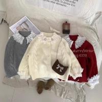 ราคา แจ็คเก็ตถักสำหรับเด็กสาว สไตล์เกาหลี สีแดงหวาน (57552065544)