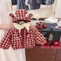 ราคา เสื้อผ้าเด็กฤดูหนาวสไตล์เกาหลี การ์ตูนน่ารัก แจ็คเก็ตลายสก็อต แบบโค้ท (47252609428)