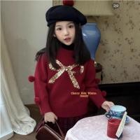 ราคา เสื้อกันหนาวสำหรับเด็กผู้หญิงและทารก สไตล์เกาหลี ปักเลื่อมและโบว์ (48301994932)