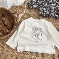 ราคา เสื้อยืดแขนยาวสำหรับเด็กหญิง สไตล์เกาหลี หวานๆ (46400180216)