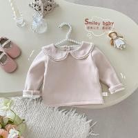 ราคา เสื้อฤดูหนาวสำหรับเด็กผู้หญิง สไตล์เกาหลี สีทึบ ใส่สบาย มีซับในแบบขนแกะแขนยาว (55601488760)