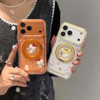 ราคา 13 17 โปรแม็กซ์ เคสโทรศัพท์แบบใสพร้อมคิตตี้ สวัสดี คิตตี้ 360 ขายึดหมุนได้สําหรับ iPhone 16ProMax 15Pro Max 14ProMax (56900885177)