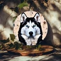 ราคา HELLOYOUNG ป้ายดีบุกวินเทจ Husky Dog Wall Decor 8x8 นิ้วรอบโลหะไม้ชนบทดอกไม้ Accents สําหรับ Home Bar Cafe Art (54204072640)