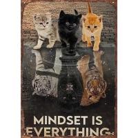 ราคา HELLOYOUNG ป้ายดีบุกแมววินเทจ Wall Art Decor Mindset Tiger โปสเตอร์ของขวัญ (52053523842)