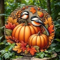 ราคา HELLOYOUNG วันขอบคุณพระเจ้า Wall Art ตกแต่งฤดูใบไม้ร่วงพร้อมนกฟักทองตกแต่งบ้านยอดนิยม (51104069064)