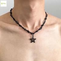 ราคา สร้อยคอ Punk Pentagram ดีไซน์ Black Thorn Gothic Y2K เหมาะสำหรับสไตล์ Goth และ Y2K (54652615539)